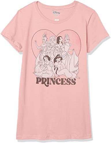Disney Princess Heart T-Shirt, Rose, Taille M Fille
