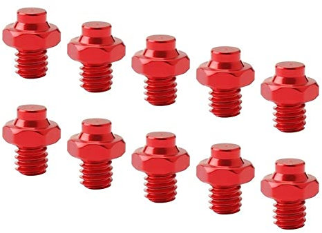 WLKY 10 Stück Mountainbike-Pedalbolzen Schraube Aluminiumlegierung MTB-Fahrrad Fixed Stud Gear Anti-Skid M4 Stud Pin Nagel Fußpedale Teile Zubehör (Rot)