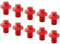 WLKY 10 Stück Mountainbike-Pedalbolzen Schraube Aluminiumlegierung MTB-Fahrrad Fixed Stud Gear Anti-Skid M4 Stud Pin Nagel Fußpedale Teile Zubehör (Rot)