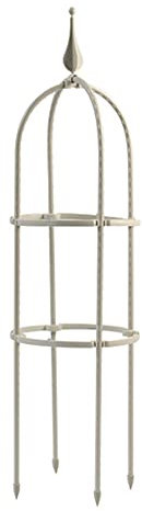 SMYORR Metal Trellis Obelisk,Weather-Resistant Trellis Column,Freestanding Tower Plant Cage for Climbing Plants and Roses/White / 20x75cm