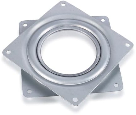 Joyzan Swivels Plate, Turntable Bearings Swivel Zinc Plate Square Hardware Parts Rotating Stand Steel Ball Screws Degrees Bearing Tray for Tv Computer Base Big Screen Kitchen Storage Racks Seat Bar