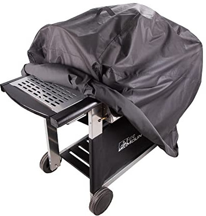 Fire Mountain 3 Burner Protective BBQ Cover - Black, Weather Proof, Outdoor Grill Protection, Easy Storage Bag Included, Fade Resistant Barbecue Shelter, Adjustable Ties, Waterproof Cover, BBQ Shelter