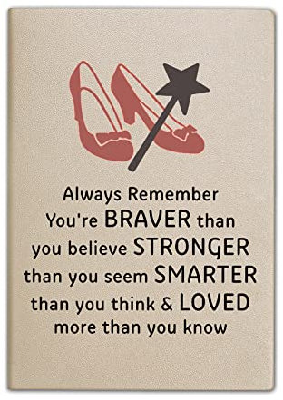 Always Remember You are Braver Than You Believe Leder Tagebuch Notizbücher inspirierende Geschenke inspirierende Zitat Leder Tagebuch Notizbücher (Braver)