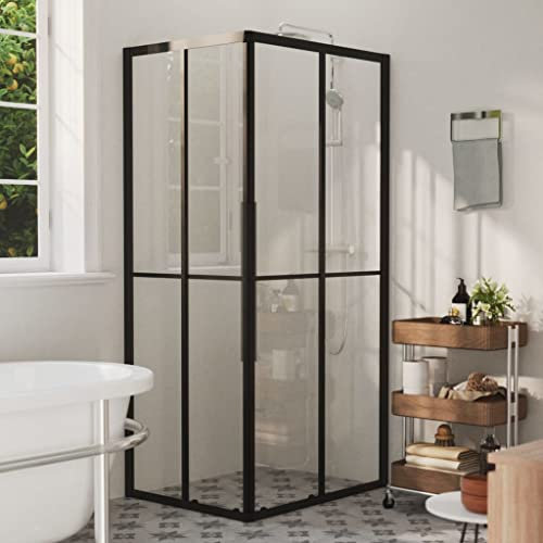 HOMIUSE Cabine de Douche ESG 90x70x180 cm Noir Ecran de Douche Matériau Stable Cabine de Douche Integrale Parois de Douche Décoration de Salle de Bain Ecran de Baignoire Facile à Assembler