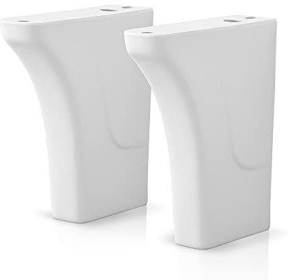 Inbagno Coppia Piedini muretti in Ceramica per Vasca lavatoio, per Installazione pilozzi da appoggio, Colore Bianco Lucido