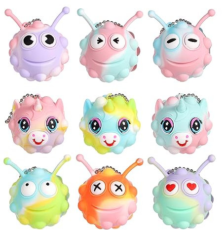 9 Stück Tier Pop Bälle Partygeschenke für Kinder, Interessante 3D Pop Bälle Fidget Spielzeug Tier Pop Bälle Pop Balls für Kinder Karnevalspreise Ideale Kinderpreise Partygeschenke