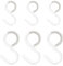 Ganci a S in Plastica - 6 Pezzi da 2,5/3,5 Pollici, Silenziosi, Inossidabili, Collo Flessibile per Armadi, Vestiti, Pentole, Stoviglie