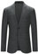 YOUTHUP Blazer Homme Slim Fit à Carreaux 2 Boutons Veste Costume Col Cranté Veston Casual pour Business Gris-46 XL