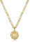 KissYan Initialen-Halskette für Damen, 14 Karat vergoldet, runde Buchstaben-Anhänger-Halskette, Hauptstadt-Monogramm-Halskette, Alhpabets von A-Z, Figaro-Kette, modische Halskette (Goldenes D)
