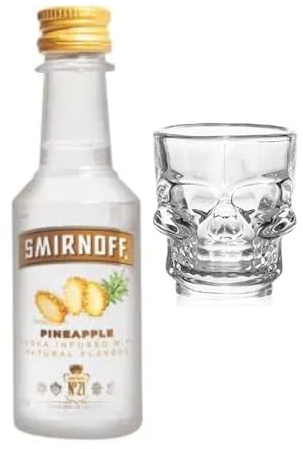 Smirnoff Pineapple Vodka 50ml with Shot Glass | Miniature Alcohol | All Occasion Gift