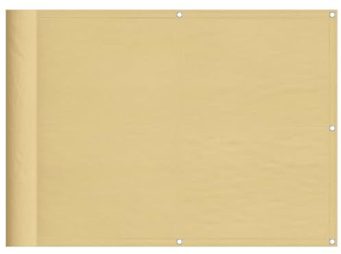 vidaXL Écran de Balcon, Brise-Vue de Jardin, Écran de Protection, Écran d'Intimité Terrasse Extérieur, Sable 75x600 cm 100% Polyester Oxford