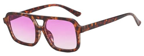 LHSDMOAT Occhiali da sole pilota quadrati retrò anni '70 per donna Uomo Occhiali da sole vintage rettangolari con lenti colorate