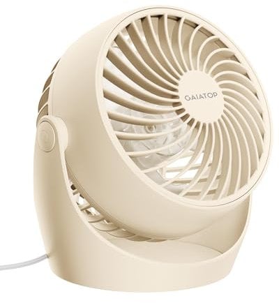Gaiatop Ventilatore per computer, ventilatore elettrico portatile da 14 cm, piccolo ma potente con inclinazione regolabile a 3 velocità a 360° per raffreddare casa, camera da letto, ufficio