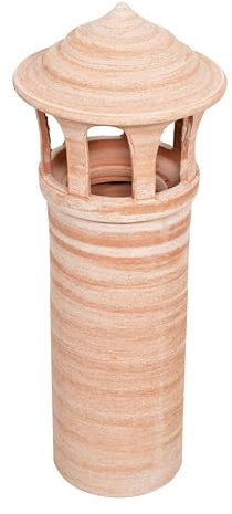 Comignolo in Terracotta 100% Fatto a Mano in Italia, Diametro 29 cm, Altezza 72 cm, Argilla Toscana Antigeliva, Arredamento Country, Shabby
