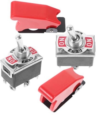 Anneome 2stücke Automobil Kippschalter Mit Schutzabdeckung Robuster Schalter Für Boote Und Elektronische Geräte Langlebige Lösung Für Fahrzeuganwendungen