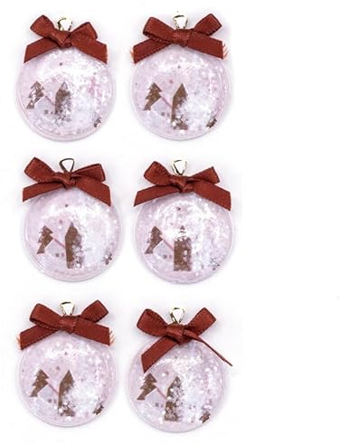 Artoz 3D-Christbaumkugel-Aufkleber-Satz, 6 Stück (1 Pack) | Mit roter Schleife, Handgemacht, Schweizer Design, Hochwertig