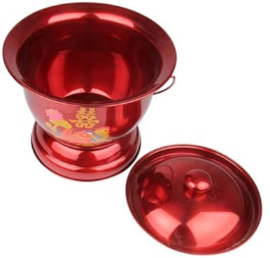 minkissy Bassin De Lit Pour Garçons Et Filles Âgés Crachoir En Acier Inoxydable Épais Couvercle De Seau De Rangement Pratique Et Facile À Utiliser