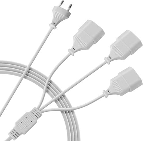 2M Schutzkontakt Verlängerungskabel 1-2 Euro Stecker Verlängerungskabel Typ C 0,75 mm² Max. 2,5A/250V Eurostecker Verlängerung für TV PC Monitor Haushaltsgeräte Weiß