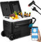 Hebitod Kompressor Kühlbox 50L, Elektrisch Gefrierbox Zwei Zonen und Doppeltüren, Kühlbox 12 V/24 V bis -20 °C mit Bluetooth-Steuerung, Anti-Shake, Tragbar, für Camping, Reisemobil