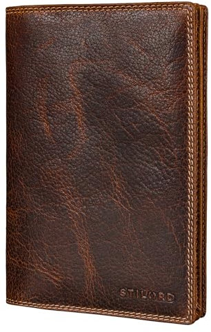 STILORD 'Larin' Custodia per Documenti Auto in Pelle - Multifunzione Porta Passaporto da Viaggio Cuoio Portafoglio per Carta di Credito ID Documenti con Protezione RFID, Colore:luino - marrone