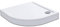 AICA receveur de douche italienne 90x90cm blanc, 1/4 de cercle, extra-plat, Bac à douche avec le kit de plinthe, 8 pieds, bonde de douche et siphon