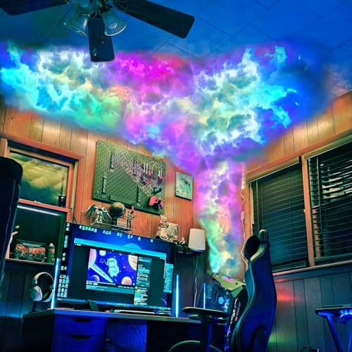 Cloud LED Lights for Ceiling. 3D Thunder Clouds RGB Light with Music Sync | 11.5Ft Thundercloud Color Changing LED Storm Strips & DIY Cotton kits, RGB Night Light For kids Room Gaming Room Décor