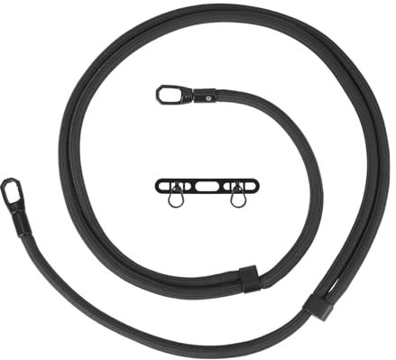 Gosknor Phone Strap, Universal Double Clip Phone Lanyard Thick Rope Adjustable Most Smartphones Lanyard Crossbody Strap with 2 Rings for Men Women(Black)