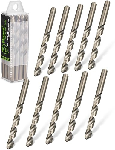 Pinava® Metallbohrer HSS-Co 10 Stk. Ø 6.0 mm - [Scharf, Robust & Präzise] - Profi Bohrer für Edelstahl, Stahl, Eisen etc. - Cobalt HSS-E Edelstahlbohrer selbstzentrierend