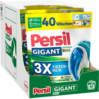 PERSIL Gigant Universal DISCS 4er-Set – Vollwaschmittel mit 3x Tiefenrein-Formel – Für hygienisch reine Wäsche & langanhaltende Frische in der Maschine