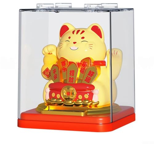 Charmant chat porte-bonheur à énergie solaire pour énergie positive et bonne fortune (B)