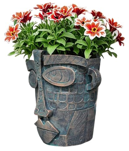 Knowlife Cache-Pot Visage Abstrait,Pot À Visage Abstrait en Résine avec Trou De Drainage | Décoration Amusante Vase Décoratif Coloré pour Intérieur et Extérieur Salon Jardin Maison Balcon Dortoir