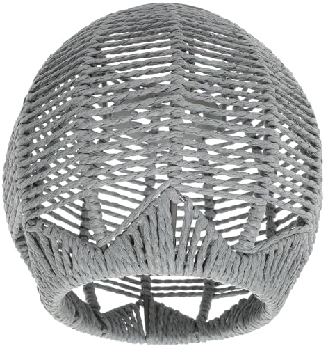 VILLCASE Woven Rattan lampenschirm Hängelampe Graues Design Dekorativer Deckenlampenschirm für Hotel Bar Restaurant Esszimmer Vintage Stil