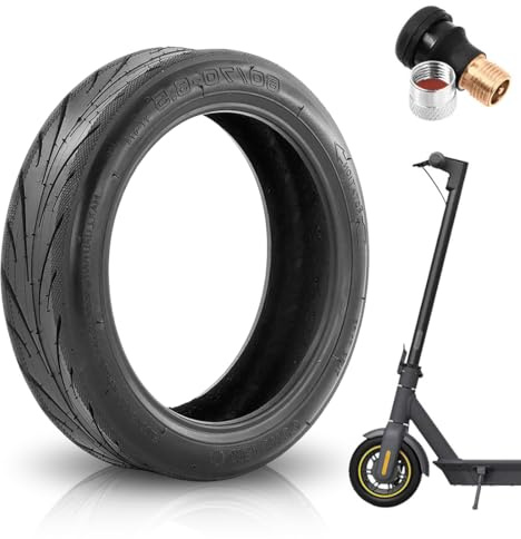 DASIAUTOEM 60/70-6.5 Tubeless Reifen mit Ventil für Ninebot Max G30 Vorne, E Scooter Ersatzreifen mit Rutschfest, Pannensicher, Vorne/Hinten Scooter 10 Zoll Ersatzräder Hochelastische Ersatz Reifen