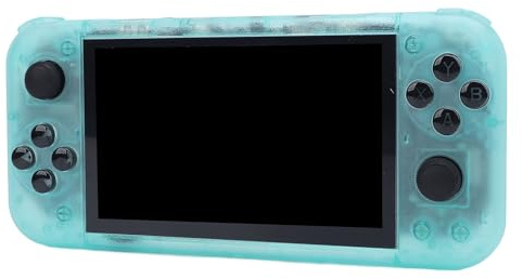 Portable Retro Game Console Powerful Performance for System 5 Inch IPS Screen 2GB DDR4 USB C Handheld Video Game Console 64GB for Retro Gaming Enthusiasts (Transparent Green)