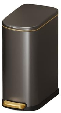 Largement utilisé Poubelle en Acier Inoxydable avec Couvercle, pédale, Seau Amovible for espaces restreints, Bureau(Bruin)