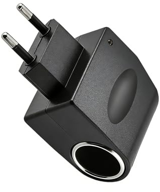 Powice Adapter 12v auf 230v,230V auf 12V Adapter Zigarettenanzünder Steckdose 24W 2A – AC/DC Spannungswandler EU Stecker, 220V auf 12 V Konverter für Auto KFZ Geräte, Kompressor, Kühlbox