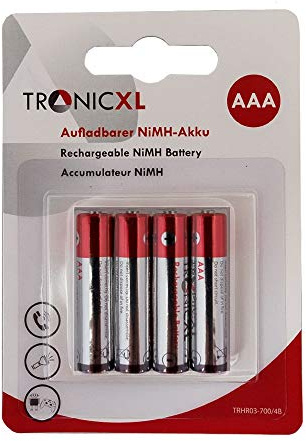 Eurosell - Lot de 8 piles rechargeables NiMH AAA - 1,2 V - 700 mAh - Pour appareil photo Nikon, Canon, Samsung, Panasonic - HR03