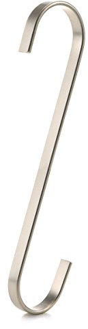 RuiLing 4-Pack 9 Inch S Flat Hooks Pearl Nickel Satin Chrome Finish Steel Hanging Flat Hooks,S Shaped Hook Heavy-Duty S Hooks,for Kitchenware,Towels,Gardening Tools,Clothes