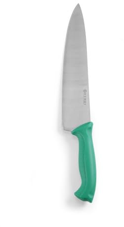 HENDI Kochmesser, Küchenmesser, Messer, HACCP, Geschirrspülmaschinengeeignet, für Gemüse und Obst, Klingte: 240mm, Länge 385mm, Edelstahl, Polypropylen, grün