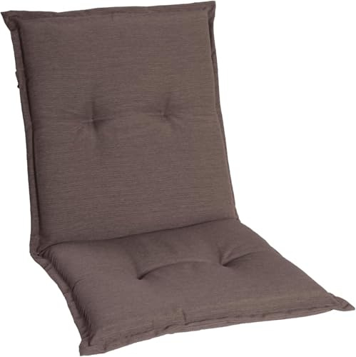 Homeoutfit24 Gartenstuhlauflagen Niedriglehner – 6er Set – Komfort-Polster 6,5 cm – Oeko-TEX Zertifiziert – pflegeleicht – Taupe – Made in EU