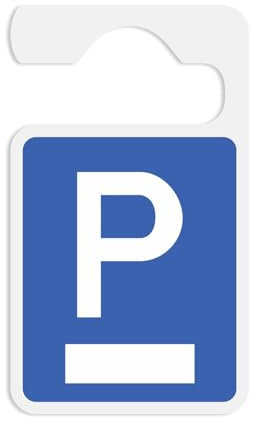 Betriebsausstattung24 Parkausweis zum Anhängen an den Autorückspiegel - Symbol P, zur Selbstbeschriftung - Kunststoff
