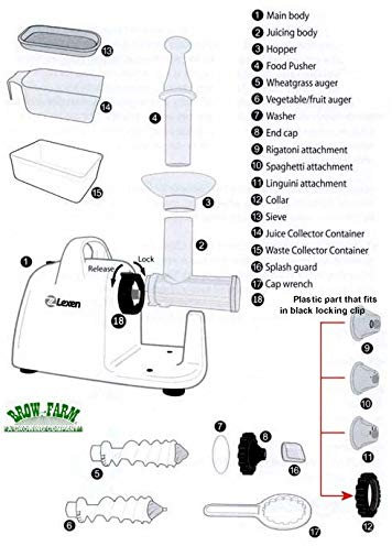 Lexen Electric Juicer GP62 Spare Parts (1. Main Body)