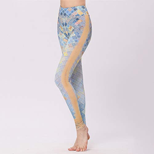 FLY FLU Yogahosen Damen, Yoga Pants Damen Omens High Waist Gym Sport Leggings Tummy Control Running Workout Kompressionsstrumpfhose Stretch Trainingshose Mit Aufdruck,A-M