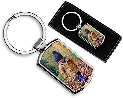 Endless Prints Personalised Photo Keyring Custom Keyring Oblong Custom Personalised Christmas Birthday Mother Father Day Gift Image Logo Gift with Gift Box