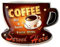 DiiliHiiri Leuchtschild Retro-Schild Wandschild im Vintage-Stil LED Schild für Cafe Pub Dekoschild Zubehör für Wohnkultur 50er Jahre Haus Dekoration Retro Leuchtkasten Metallhandwerk (Coffee Cup)