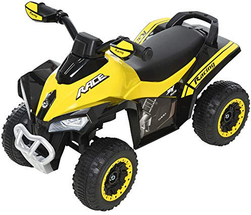 HOMCOM Kinder Rutschauto Tretauto mit Füßen rutschen Kinderauto Kinderfahrzeug für 18-36 Monate Licht Musik Kunststoff Stahl Gelb 67,5 x 38 x 44 cm