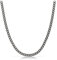 Hochwertige Gun-Metal Halskette aus Edelstahl • Robuste Schwarze Halskette • Massive Königskette 60 cm | 2 mm • Cuban Link Chain Glieder-Kette Panzerkette • Handgemachter Herren-Schmuck (Schwarz 2mm)