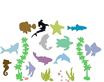 The Underwater World Stanzschablone für Kartenherstellung, verschiedene Fische, Hai, Wal, Koralle, Metall, Stanzschablone, Stanzschablone, Stanzschablone