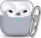 R-fun Kompatibel mit AirPods 3. Generation 2021 Ladecase-Abdeckung, Weiche Silikon-Schutzhülle Kompatibel mit Apple Airpod 3 Gen mit Schlüsselanhänger,Hellgrau
