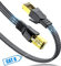 Câble Ethernet 4M, Cat 8 RJ45 Double Blindage 40Gbps 2000MHz cordon de raccordement LAN tressé en nylon haute vitesse Tressé Compatible avec PC PS5 PS4 Xbox Routeur Modem Switch Décodeur TV Box